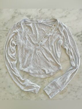 Garage ribbed cropped Henley XS